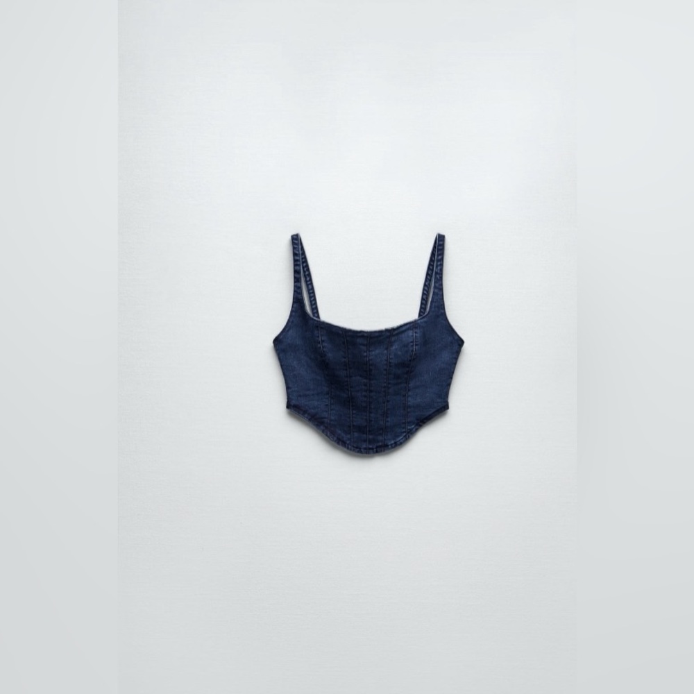 Denim corset top